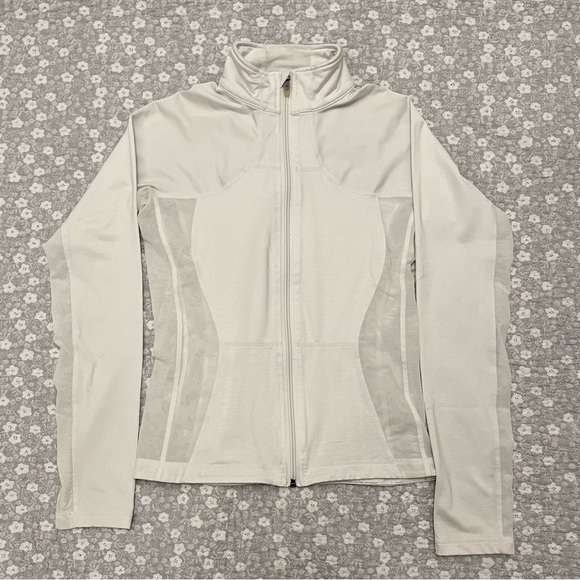 lululemon athletica Jackets & Blazers - Lululemon Define Jacket White Mesh Panel Zip Up Size 6